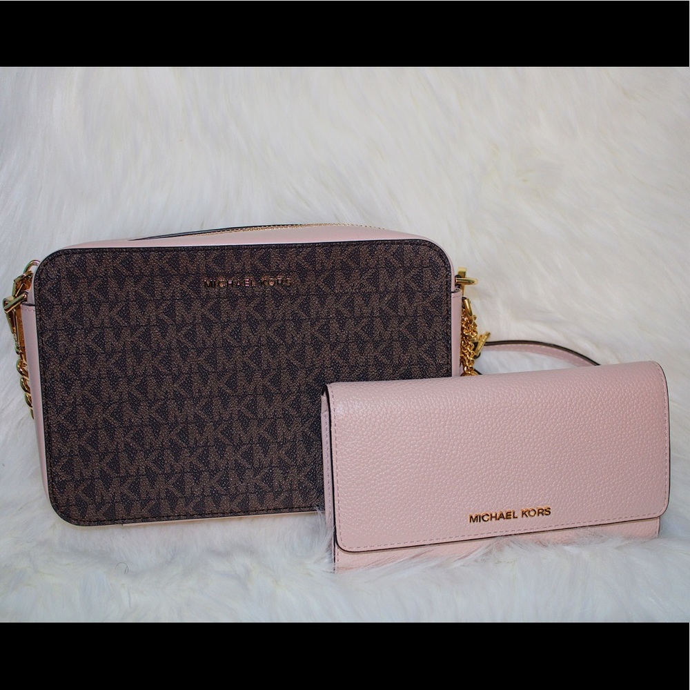Michael Kors Tri-Fold Wallet and Ginny Crossbody Set